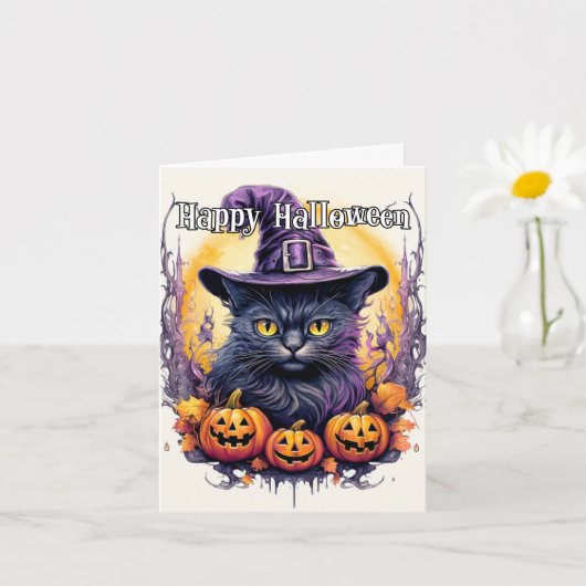 Carte Chat Little Kitty | Bonne Halloween (Petite plante)
