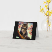 Carte Chat Longhair Oriental (Fleur jaune)