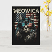 Carte Chat Maine Coon Patriote d'Amérique (Fleur jaune)