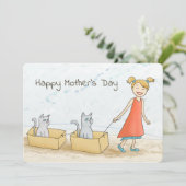 Carte Chat Maman Joyeuse fête des mères (Debout devant)