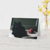 Carte Chat & Mango (Fleur jaune)