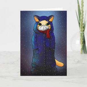 Carte Chat Masque Visage De Pluie De Nuit