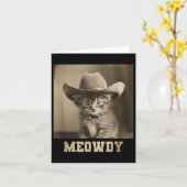 Carte Chat Meowdy vintage (Fleur jaune)