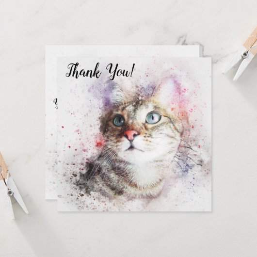 Carte Chat Merci (Devant/Arrière en situation)