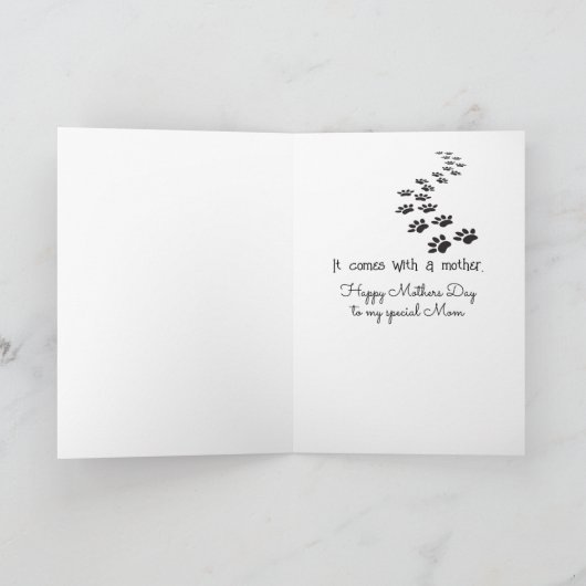 Carte Chat mère et chaton jumelé (Intérieur)