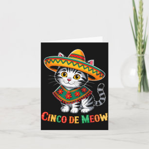 Carte Chat Mexicain Drôle de Cinco De Mayo avec Chapeau 