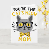Carte Chat Miaule Pour Ma Maman Incroyable (Fleur jaune)