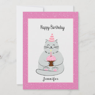 Carte Chat mignon Anniversaire Avec Message