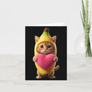 Carte Chat Mignon Banane Cœur Hilarant Sarcastique Brain