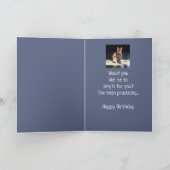 Carte Chat mignon drôle chantant Joyeux anniversaire (Intérieur)