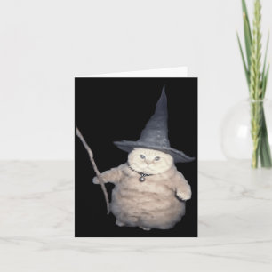 Carte Chat mignon drôle sorcier chat étrange mème chat e