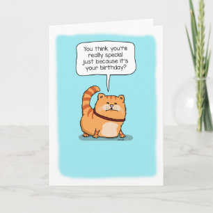 Carte Chat mignon et drôle Vraiment spécial anniversaire