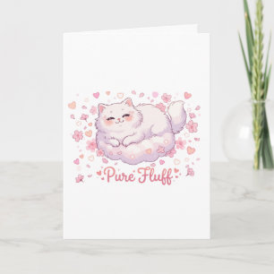 Carte Chat Mignon Kawaii Tout en Peluche