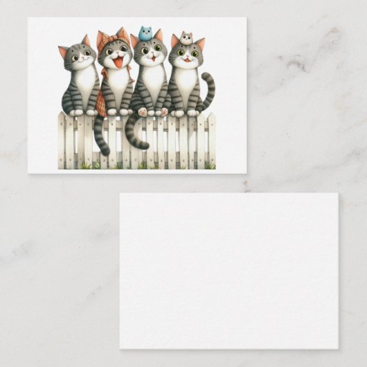 Carte chat mignonne (Devant / Derrière)