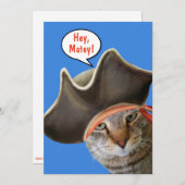 Carte Chat Mignonne Parler Comme Un Jour De Pirate (Devant / Derrière)