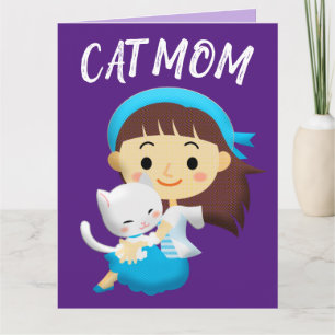 CARTE CHAT MOM ACTUELLEMENT ANNIVERSAIRE FRAMABLE GRANDE