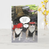 Carte Chat motard personnalisable (Fleur jaune)