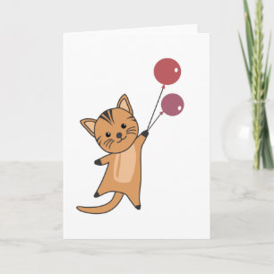 Carte Chat Mouche Avec Balloons Beaux Animaux