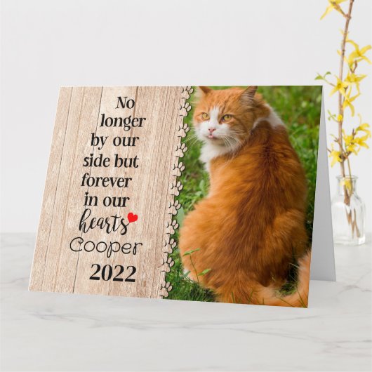 Carte Chat N'est Plus à Nos Côtés Mais À Jamais Dans Not (Fleur jaune)