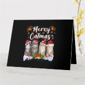 Carte Chat Noël Santa Hat Funny Joyeux Noël (Fleur jaune)