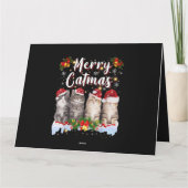 Carte Chat Noël Santa Hat Funny Joyeux Noël (Dos)