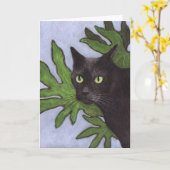 Carte Chat noir (Fleur jaune)