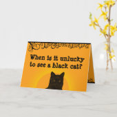 Carte Chat noir (Fleur jaune)