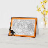 Carte Chat noir (Fleur jaune)