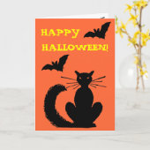 Carte Chat noir (Fleur jaune)