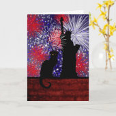 Carte Chat Noir and July 4th (Fleur jaune)
