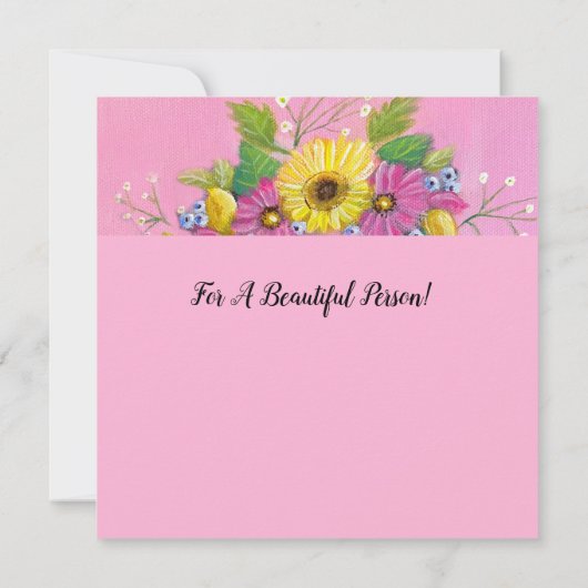 Carte Chat noir avec couronne de fleurs (Dos)