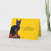 CARTE CHAT NOIR AVEC LE CASQUETTE WITCH HALLOWEEN PARTY (Dos)