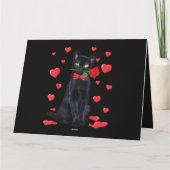 Carte Chat noir avec rose valentines chemise chat de la  (Dos)