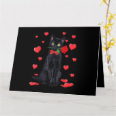 Carte Chat noir avec rose valentines chemise chat valent (Fleur jaune)