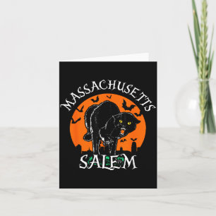 Carte Chat Noir Avec Skyline De Salem Machusetts Hallowe