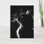 Carte Chat noir brillant d'anniversaire (Devant)