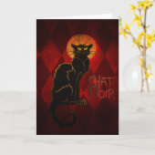 Carte Chat Noir Card (Fleur jaune)
