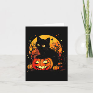 Carte Chat noir citrouille Halloween