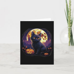 Carte Chat noir citrouille Halloween Costume Vintage pou