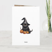 Carte Chat noir Citrouilles chauves-souris Pleine lune p (Dos)