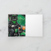 Carte Chat noir conduite vélo St. Patrick's Day (Intérieur)