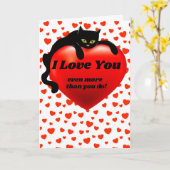Carte Chat noir de la Saint-Valentin sarcastique Cœur Pe (Fleur jaune)
