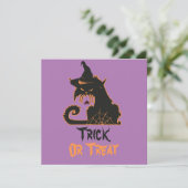 Carte Chat noir de sorcière Halloween araignées effrayan (Debout devant)