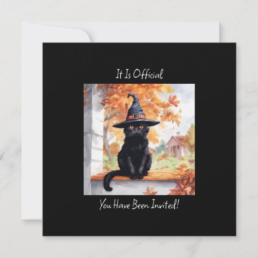 Carte Chat noir d'Halloween (Devant)