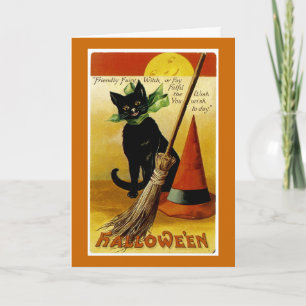 Carte Chat noir d'Halloween
