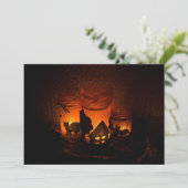Carte Chat noir d'Halloween (Debout devant)