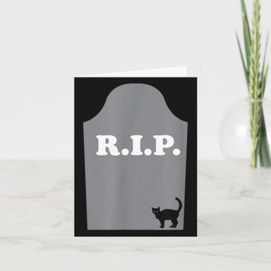 Carte Chat noir d'Halloween de tombe déchirée (Devant)