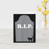 Carte Chat noir d'Halloween de tombe déchirée (Fleur jaune)