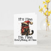 Carte Chat Noir Drôle C'Est Bon Je Suis Correct Tout Va (Fleur jaune)