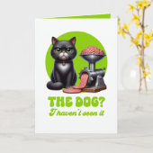 Carte Chat noir drôle et sarcastique (Fleur jaune)